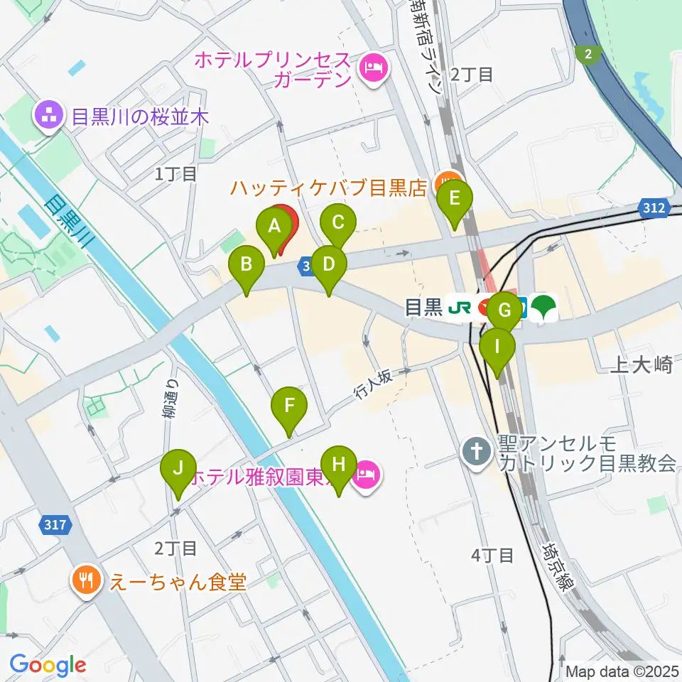 目黒リトルテキサス周辺のコンビニエンスストア一覧地図