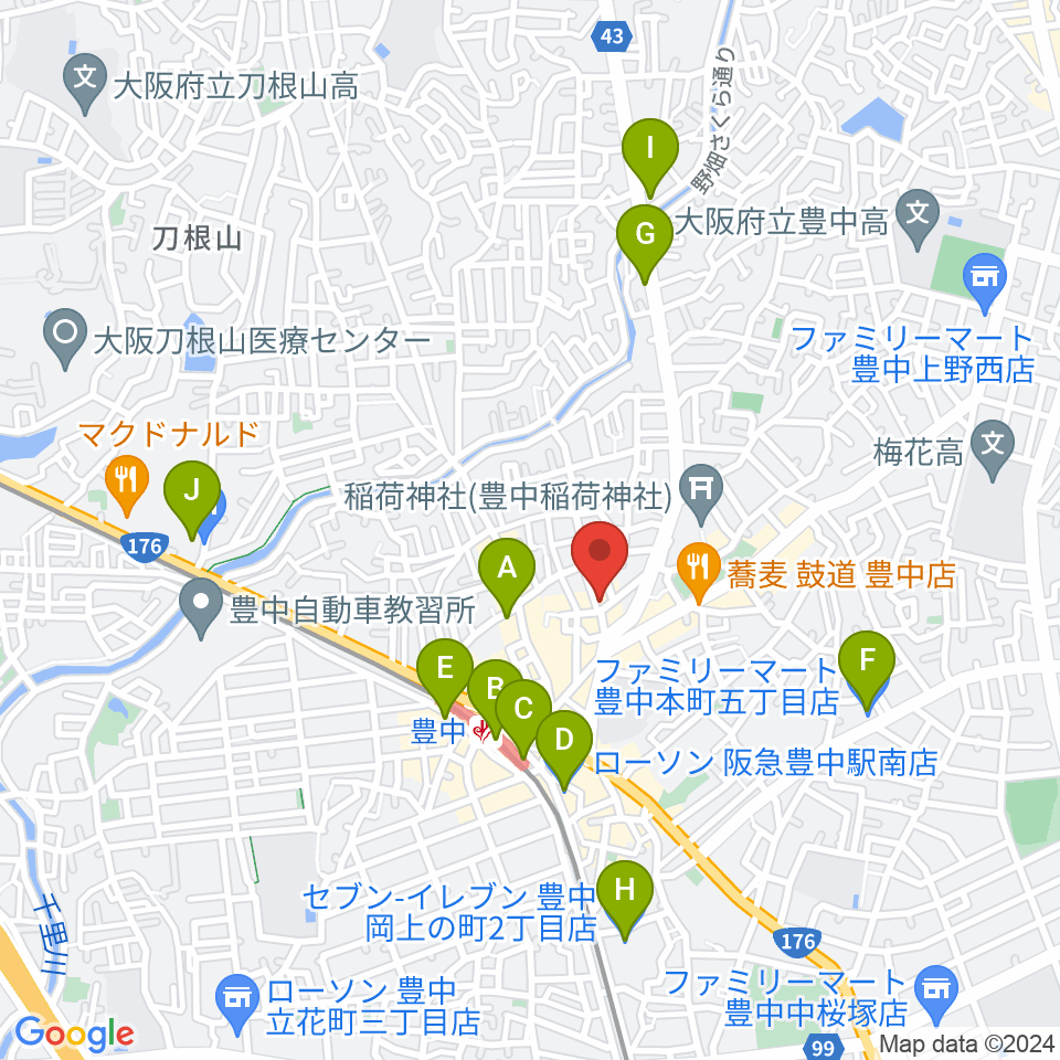 我巣灯周辺のコンビニエンスストア一覧地図