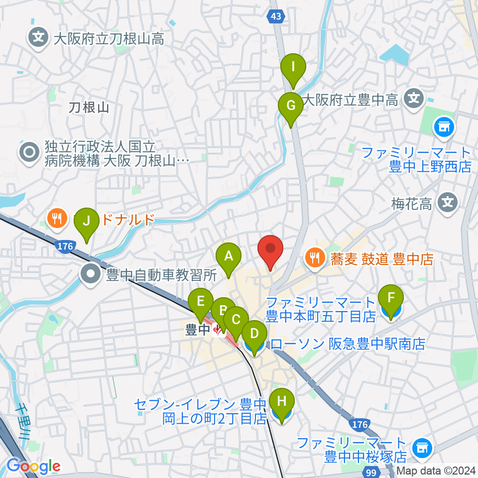 我巣灯周辺のコンビニエンスストア一覧地図