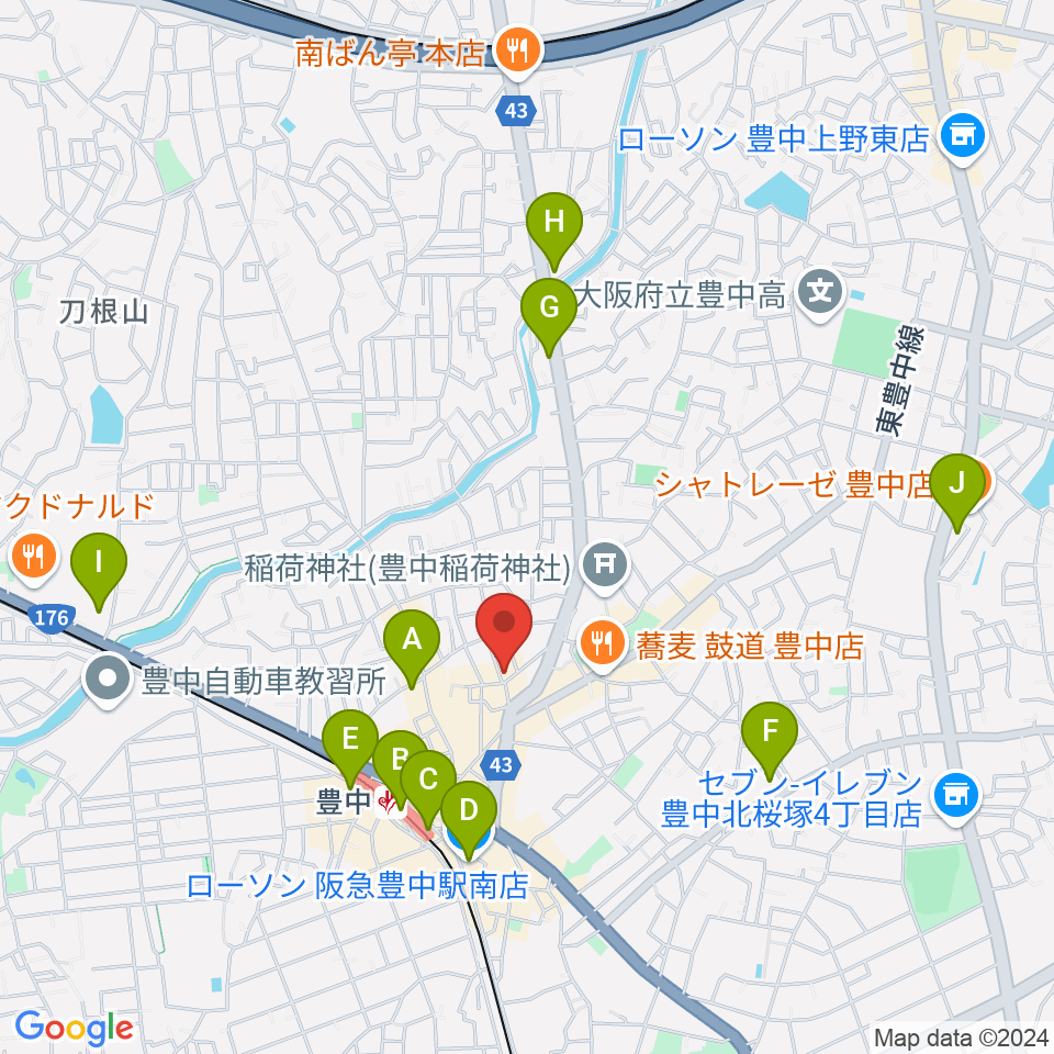 我巣灯周辺のコンビニエンスストア一覧地図