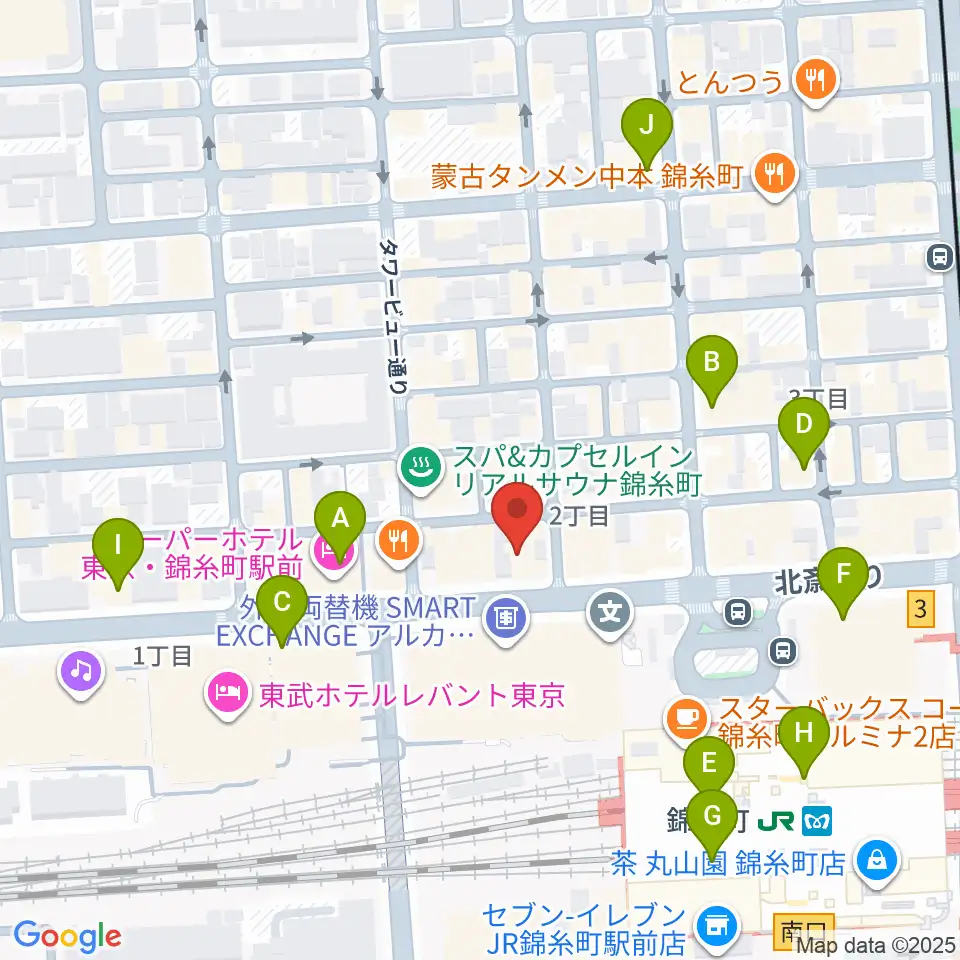 錦糸町アーリーバード周辺のコンビニエンスストア一覧地図