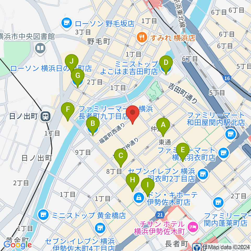 Jazz Club FAROUT周辺のコンビニエンスストア一覧地図