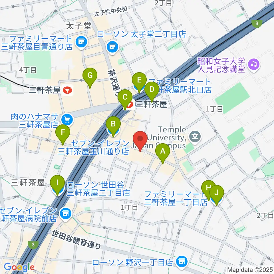 キボリスタジオ周辺のコンビニエンスストア一覧地図