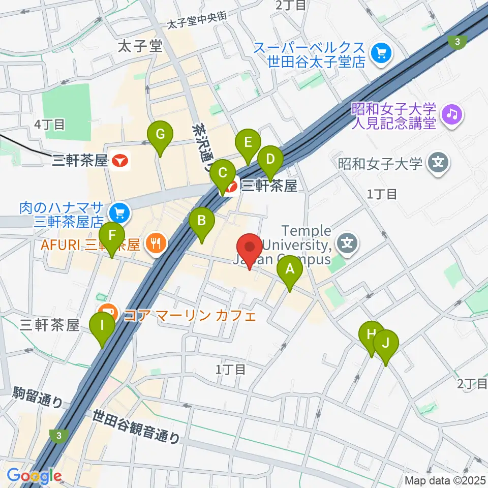 キボリスタジオ周辺のコンビニエンスストア一覧地図