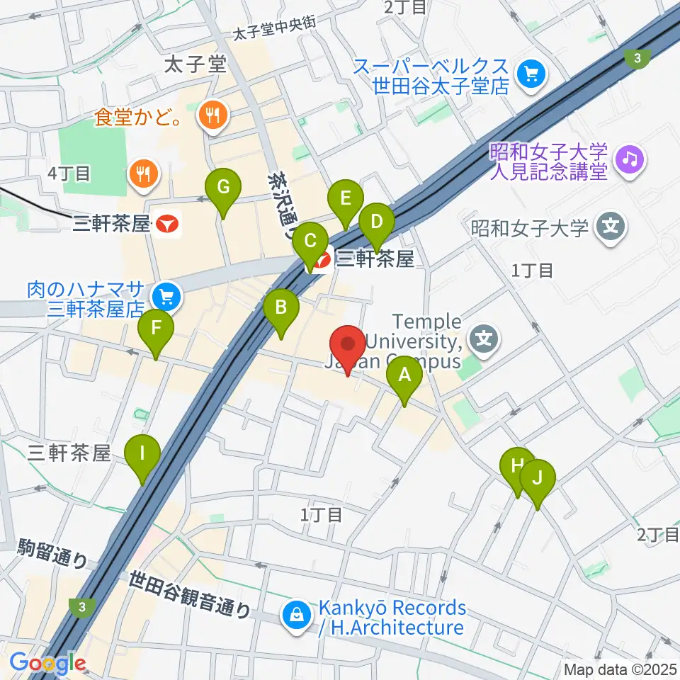 キボリスタジオ周辺のコンビニエンスストア一覧地図