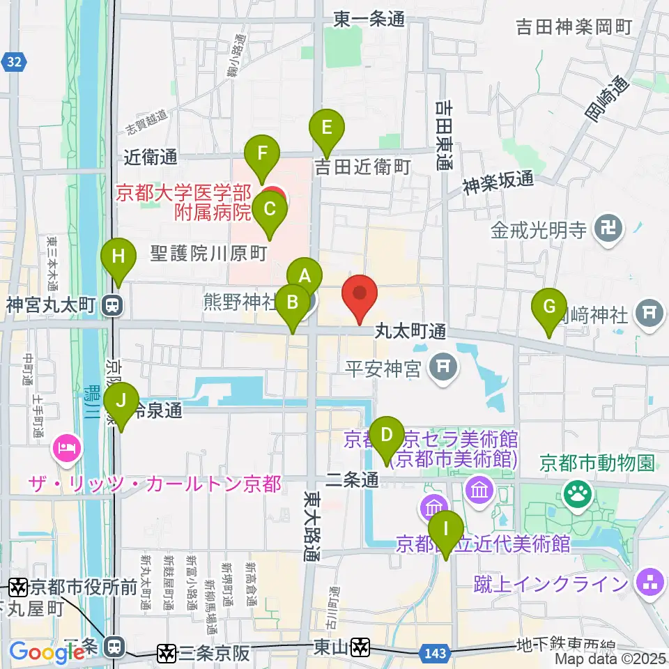 京都ZAC BARAN周辺のコンビニエンスストア一覧地図