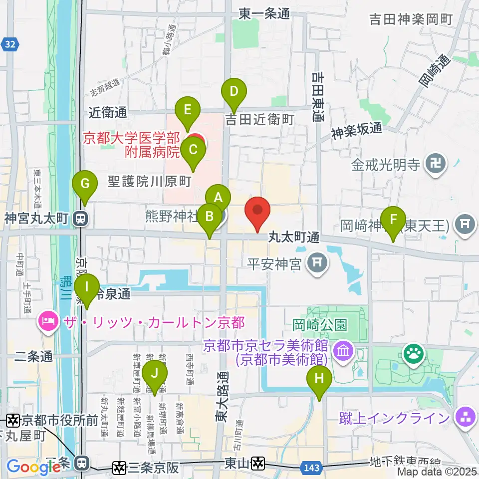 京都ZAC BARAN周辺のコンビニエンスストア一覧地図