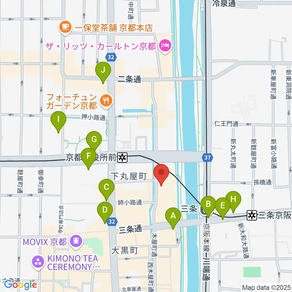 木屋町モダンタイムス周辺のコンビニエンスストア一覧地図