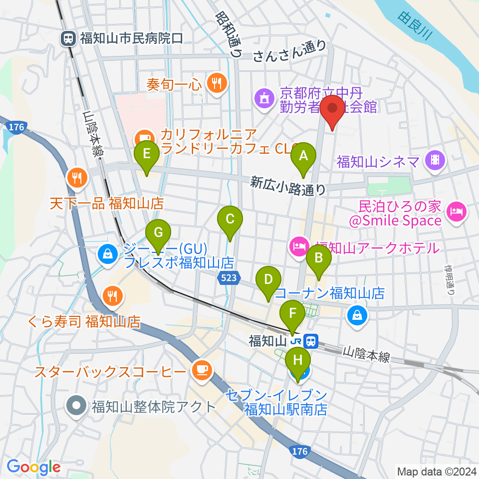 福知山STUDIO FARM周辺のコンビニエンスストア一覧地図