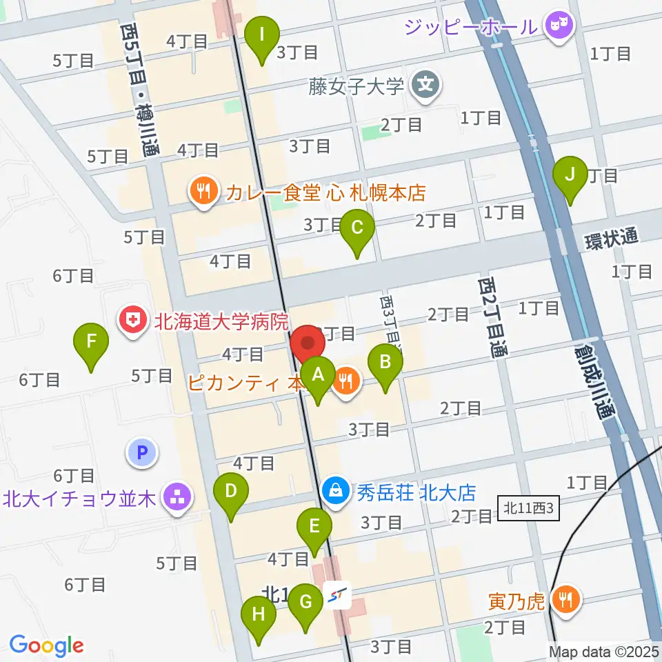 札幌LOG周辺のコンビニエンスストア一覧地図