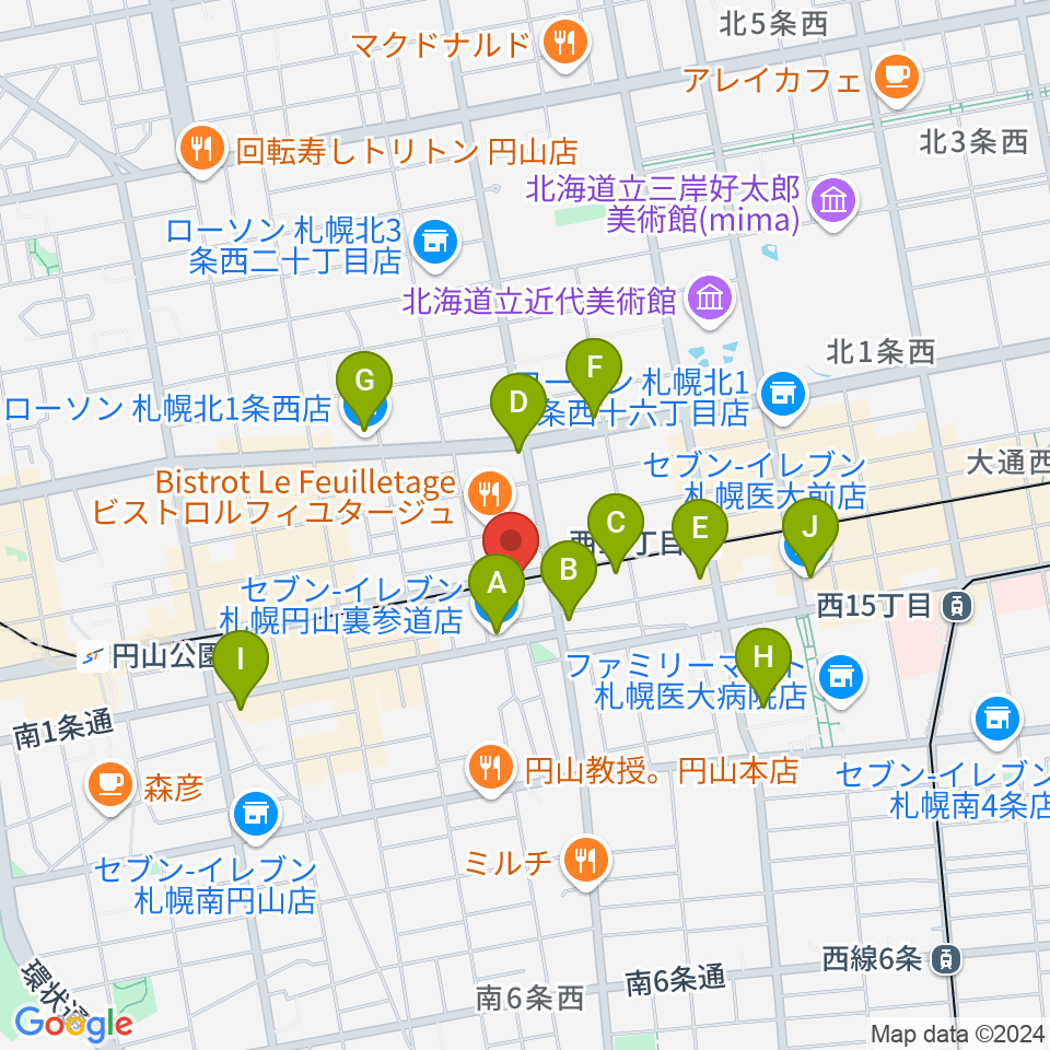 札幌くう COO周辺のコンビニエンスストア一覧地図