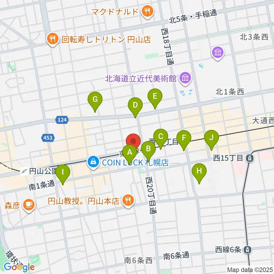 札幌くう COO周辺のコンビニエンスストア一覧地図