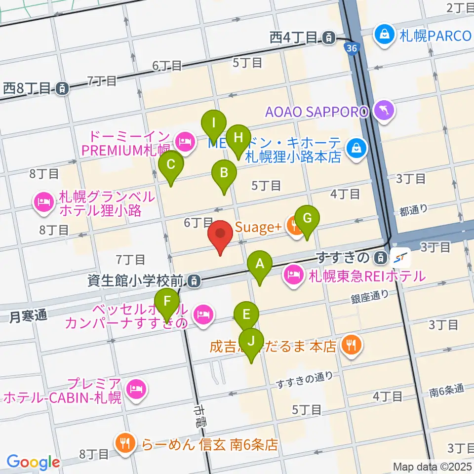 BESSIE HALL周辺のコンビニエンスストア一覧地図