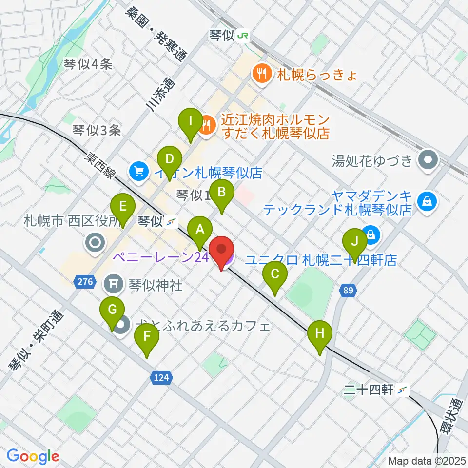 札幌ペニーレーン24周辺のコンビニエンスストア一覧地図