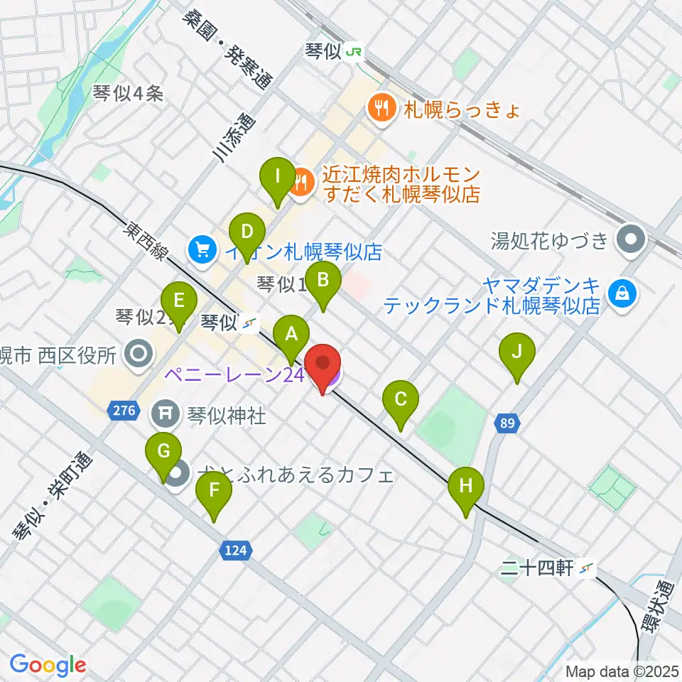 札幌ペニーレーン24周辺のコンビニエンスストア一覧地図