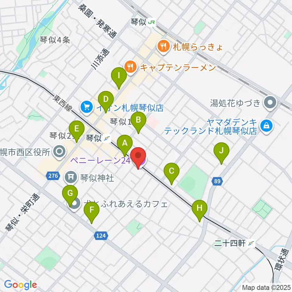 札幌ペニーレーン24周辺のコンビニエンスストア一覧地図