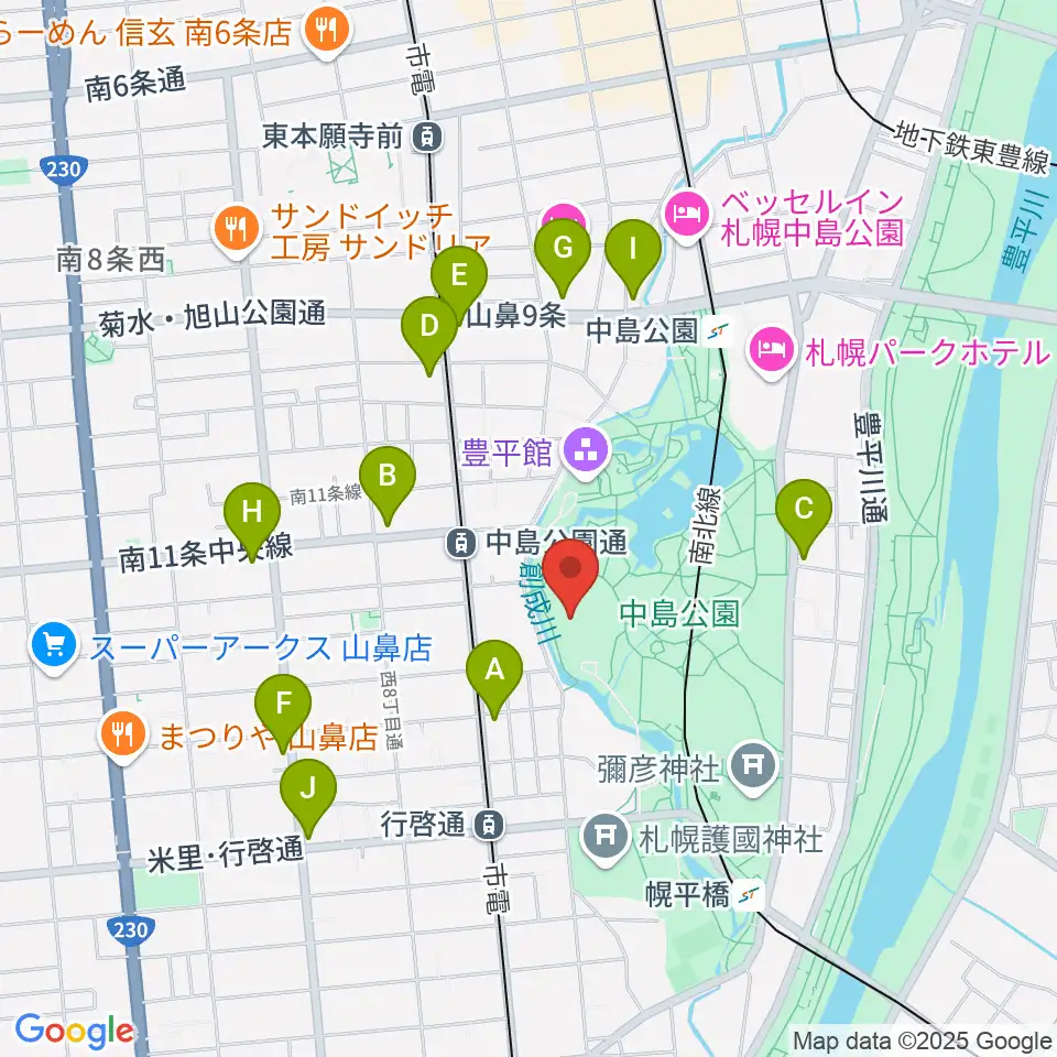 札幌コンサートホールKitara周辺のコンビニエンスストア一覧地図