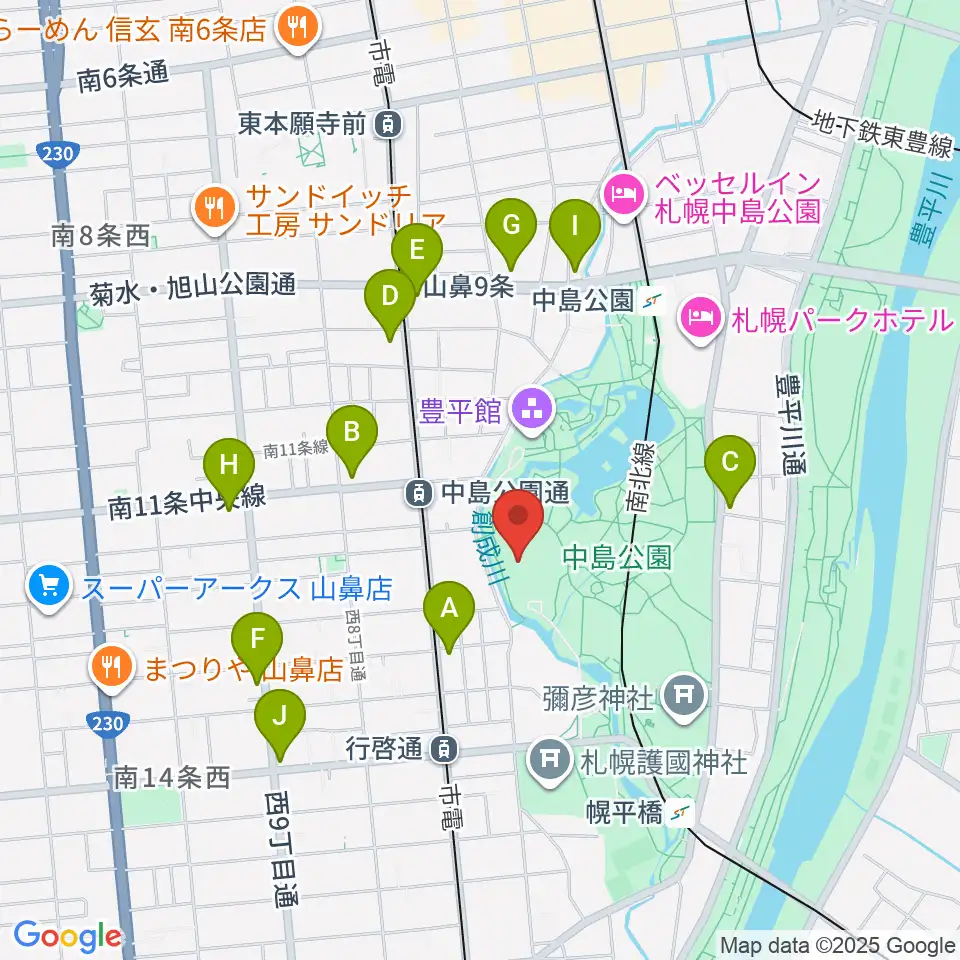 札幌コンサートホールKitara周辺のコンビニエンスストア一覧地図