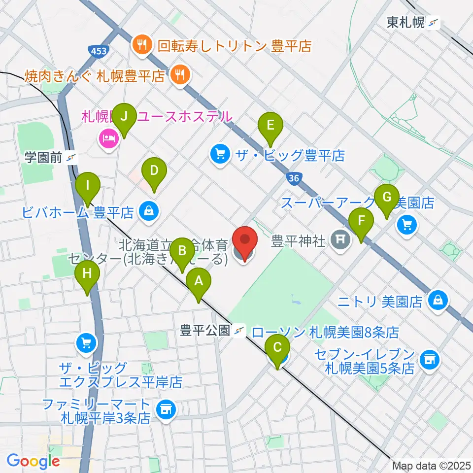 北海きたえーる周辺のコンビニエンスストア一覧地図