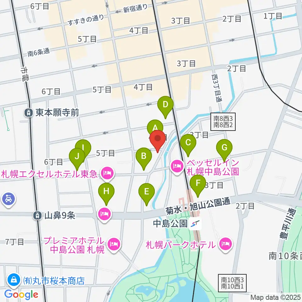 札幌SPiCE周辺のコンビニエンスストア一覧地図