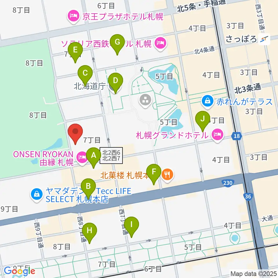 北海道立道民活動センター かでる2・7周辺のコンビニエンスストア一覧地図