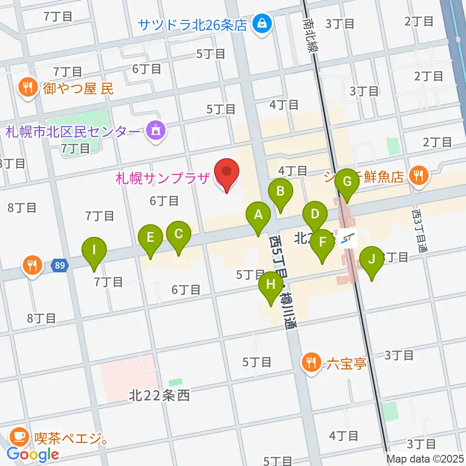 札幌サンプラザホール周辺のコンビニエンスストア一覧地図