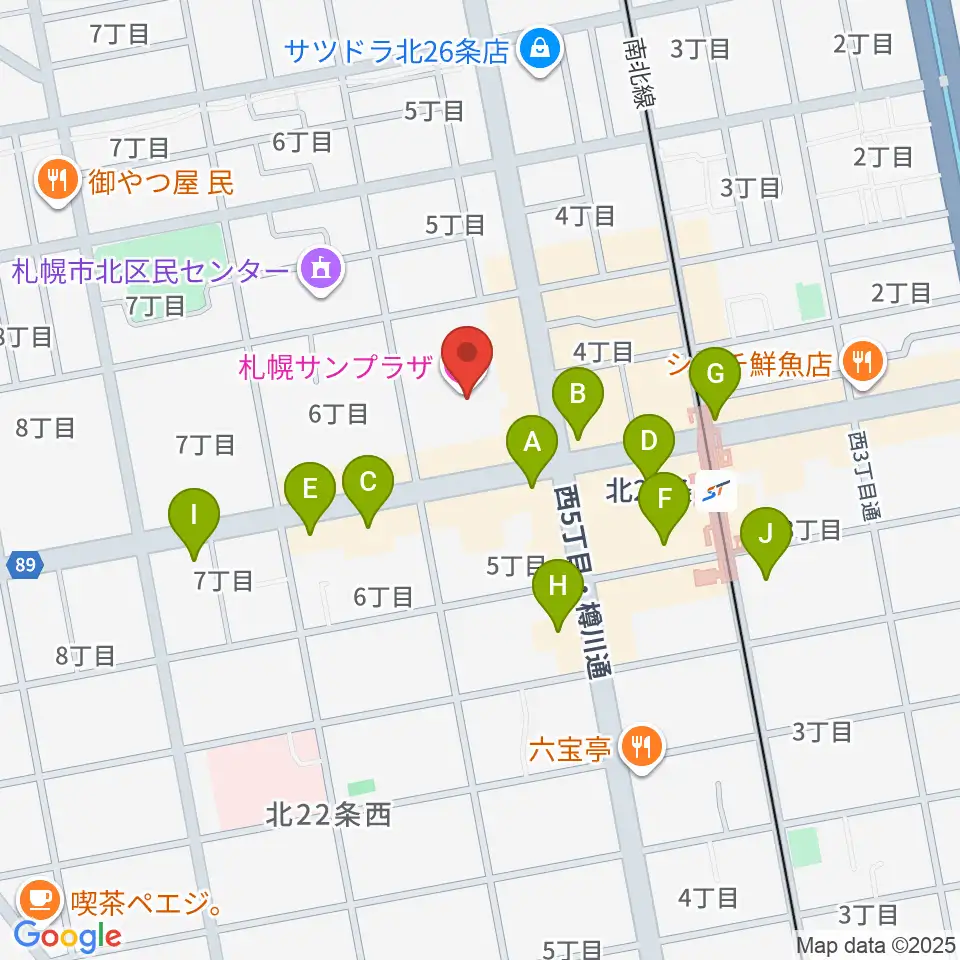 札幌サンプラザホール周辺のコンビニエンスストア一覧地図