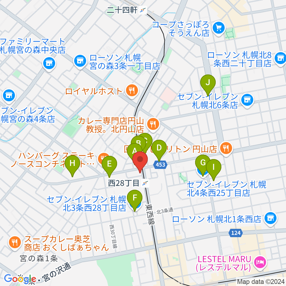 ジャムジカ周辺のコンビニエンスストア一覧地図