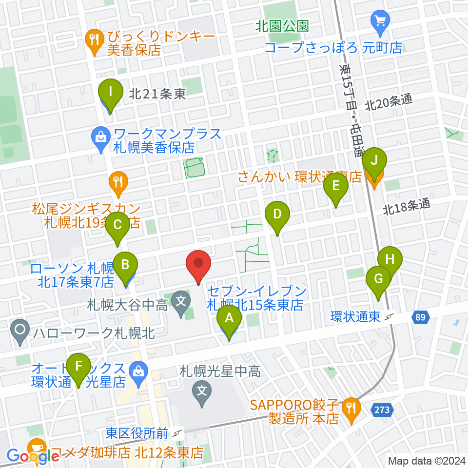 札幌大谷大学 大谷記念ホール周辺のコンビニエンスストア一覧地図