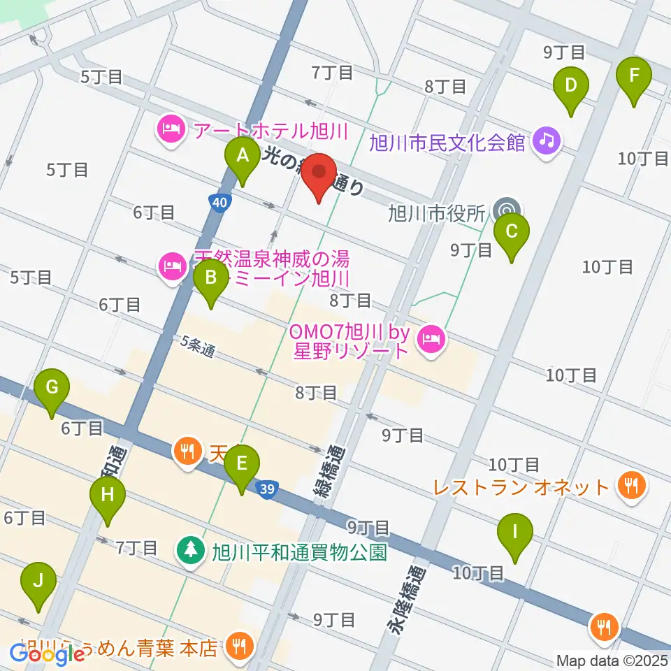 旭川カジノドライブ周辺のコンビニエンスストア一覧地図