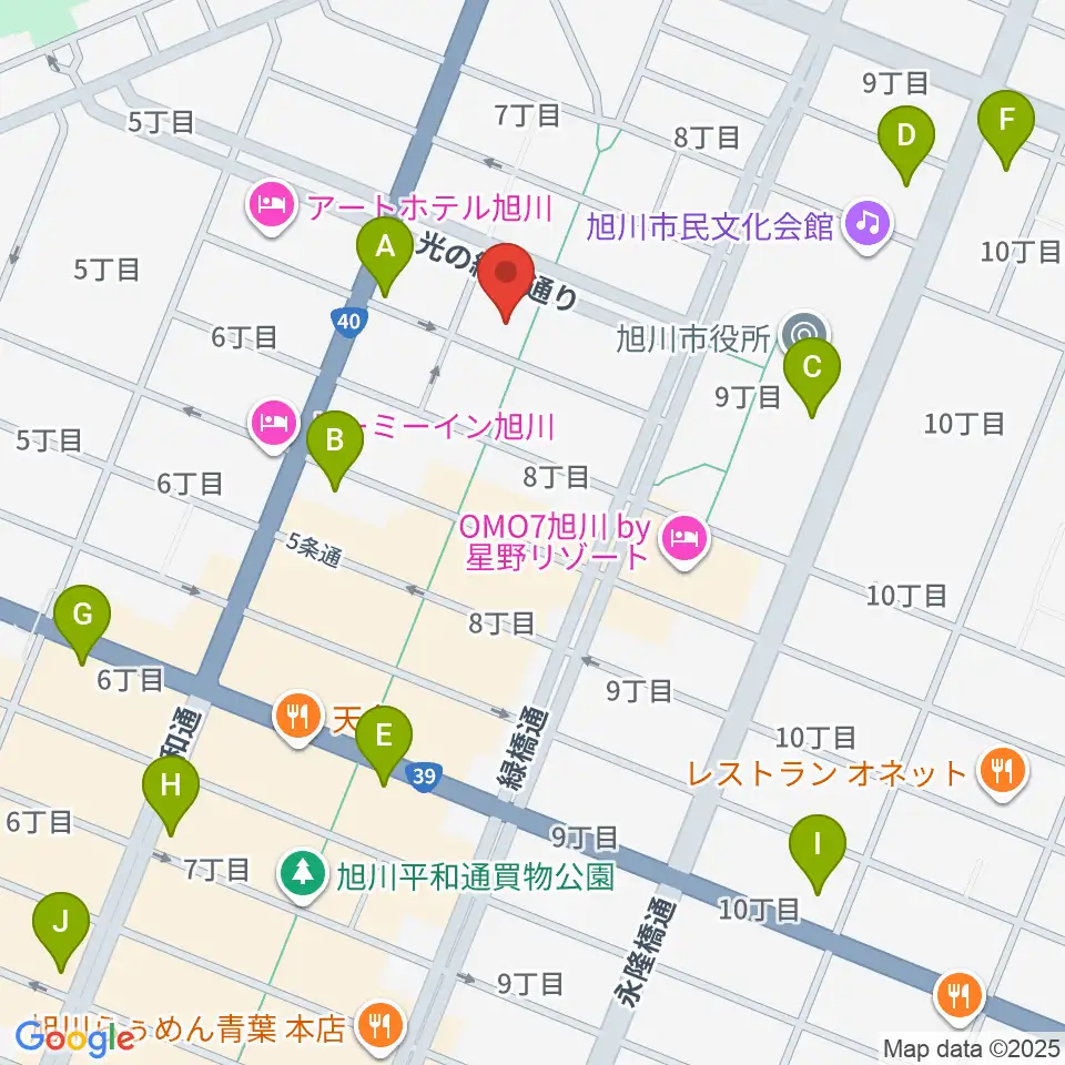 旭川カジノドライブ周辺のコンビニエンスストア一覧地図