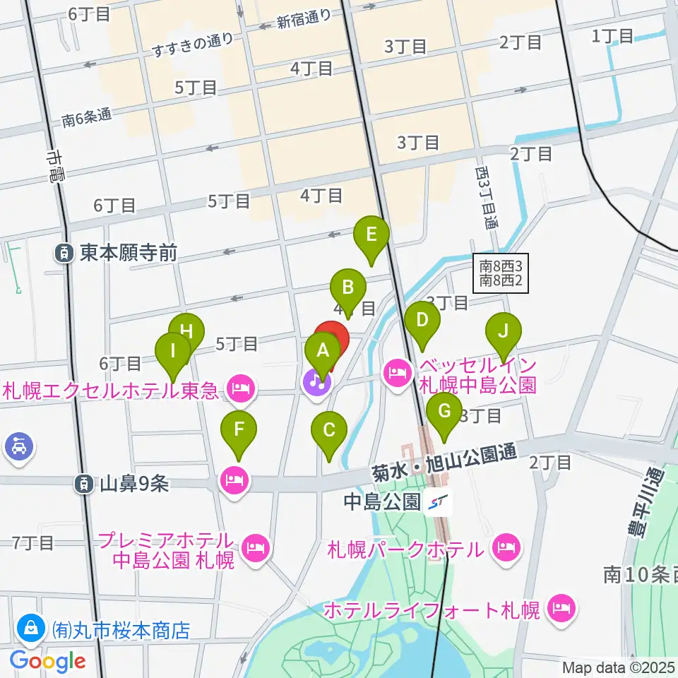 SUSUKINO 810周辺のコンビニエンスストア一覧地図
