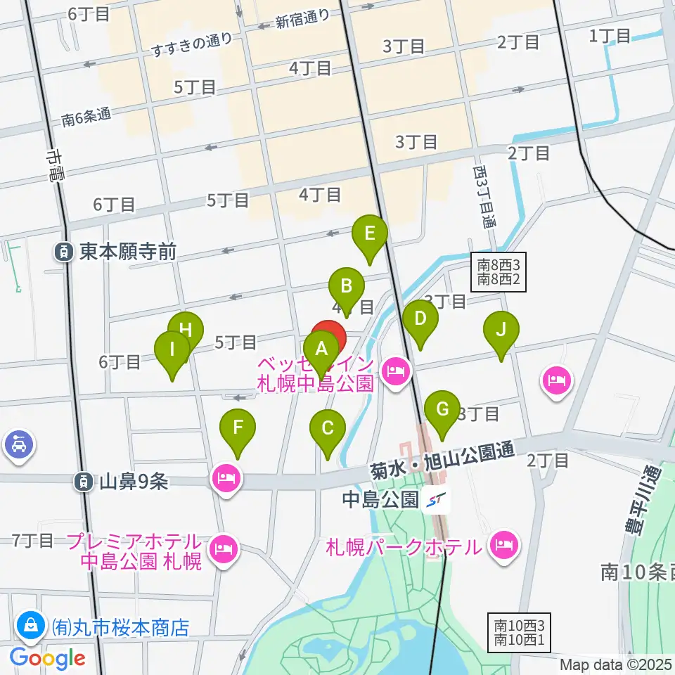 SUSUKINO 810周辺のコンビニエンスストア一覧地図