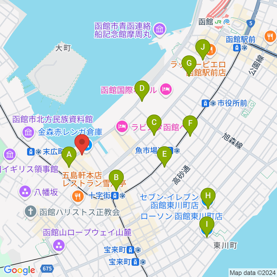 金森ホール周辺のコンビニエンスストア一覧地図