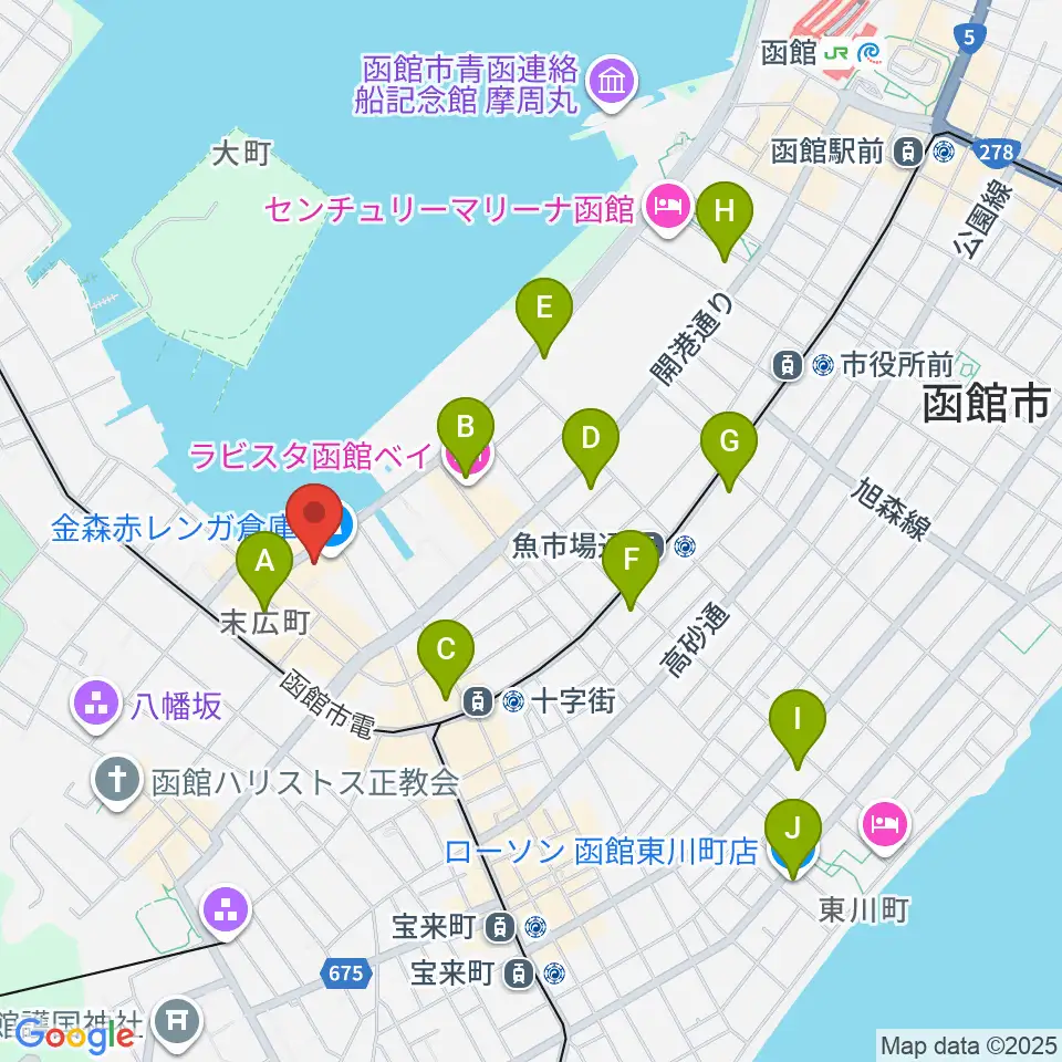 金森ホール周辺のコンビニエンスストア一覧地図