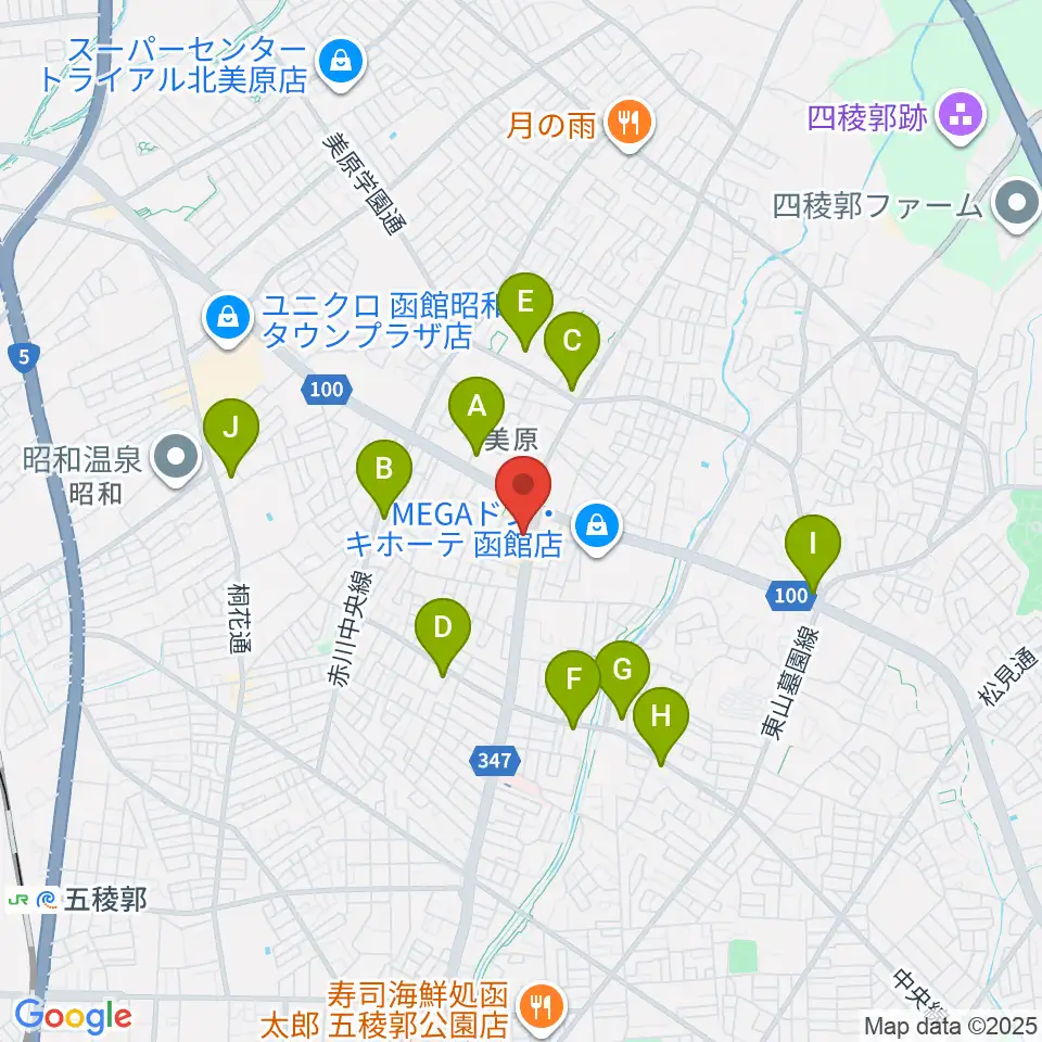 函館club COCOA周辺のコンビニエンスストア一覧地図