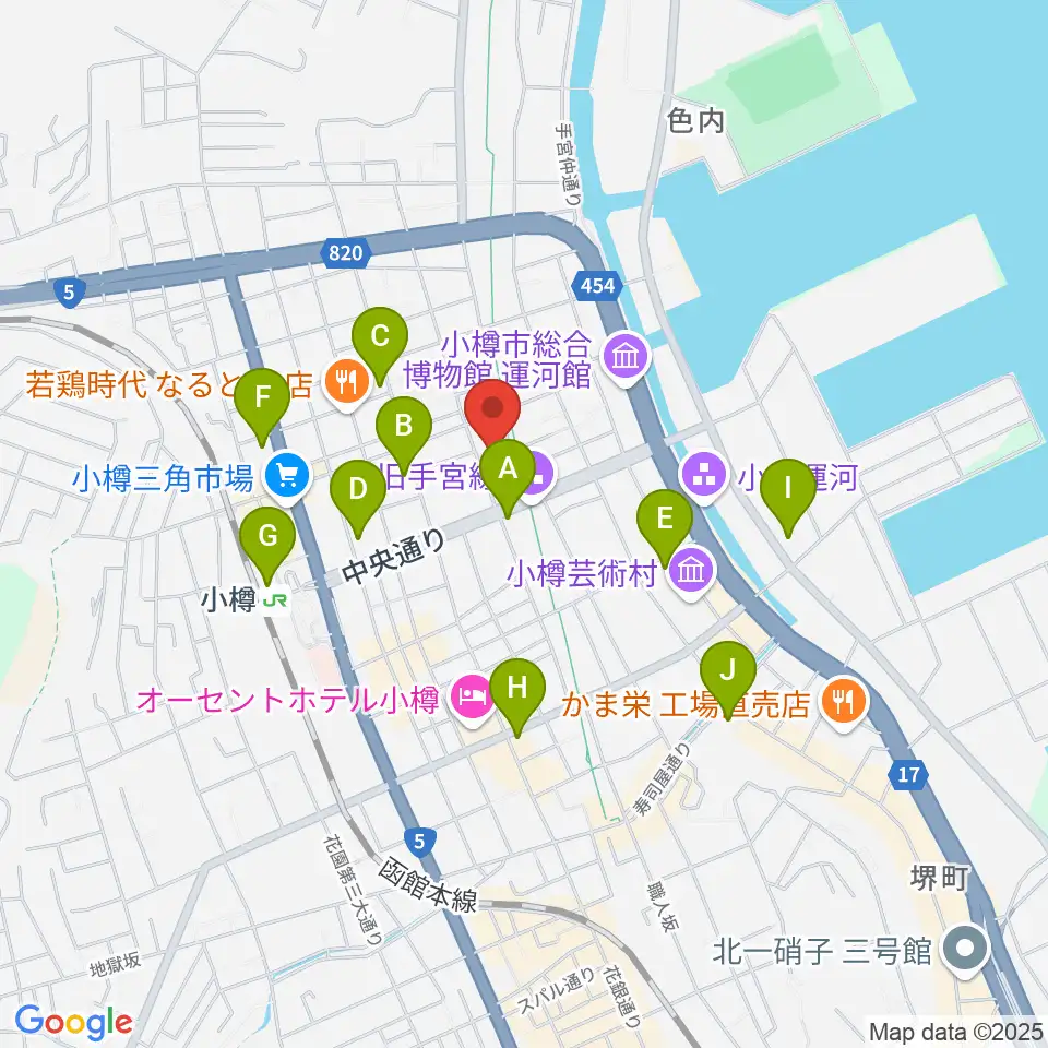 小樽市民センター マリンホール周辺のコンビニエンスストア一覧地図