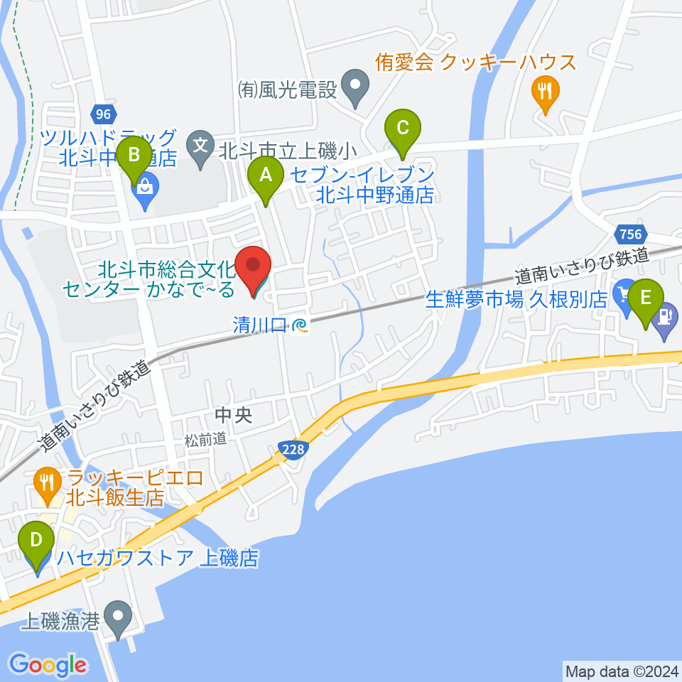 北斗市総合文化センター かなでーる周辺のコンビニエンスストア一覧地図