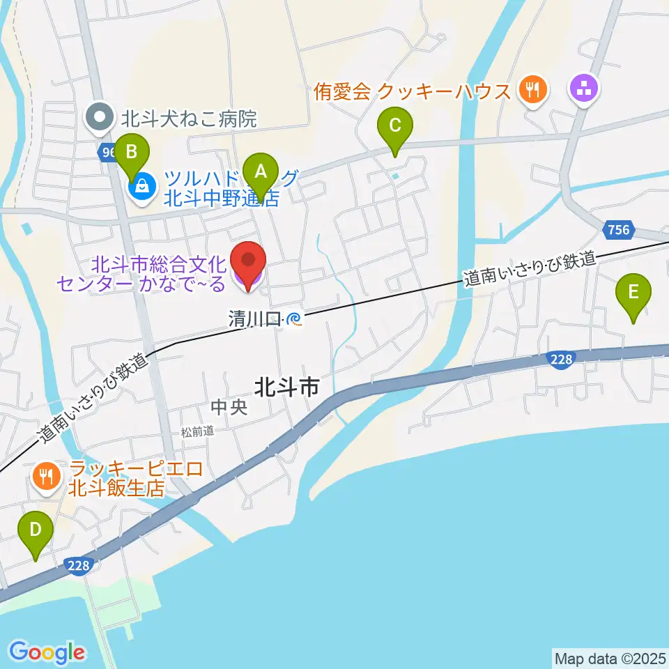 北斗市総合文化センター かなでーる周辺のコンビニエンスストア一覧地図