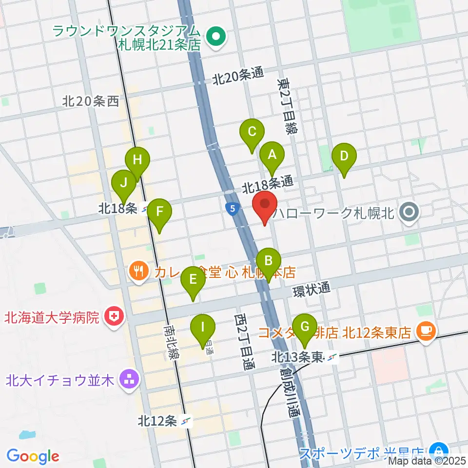 札幌161倉庫周辺のコンビニエンスストア一覧地図