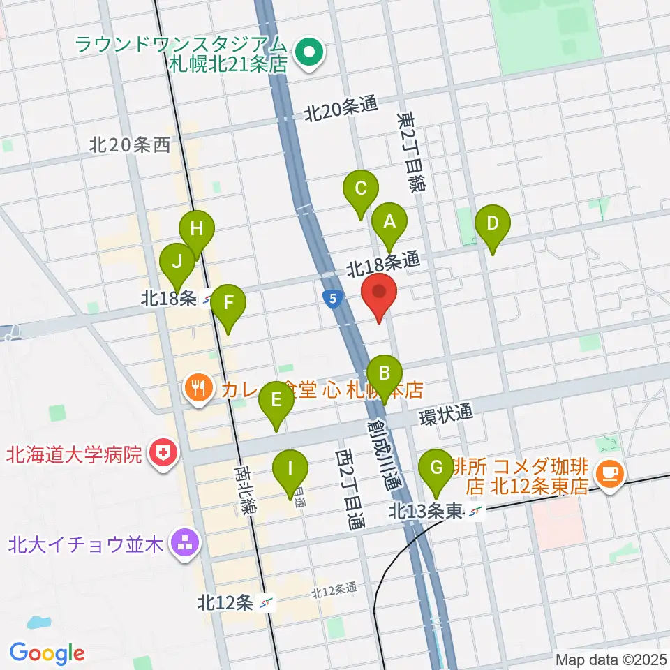 札幌161倉庫周辺のコンビニエンスストア一覧地図