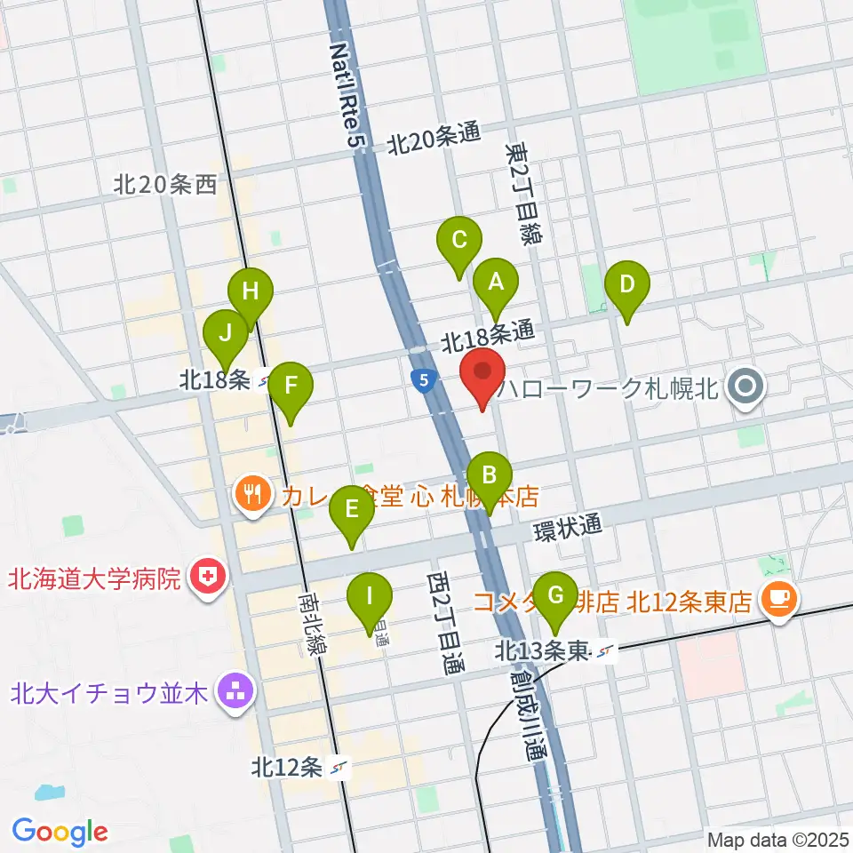 札幌161倉庫周辺のコンビニエンスストア一覧地図