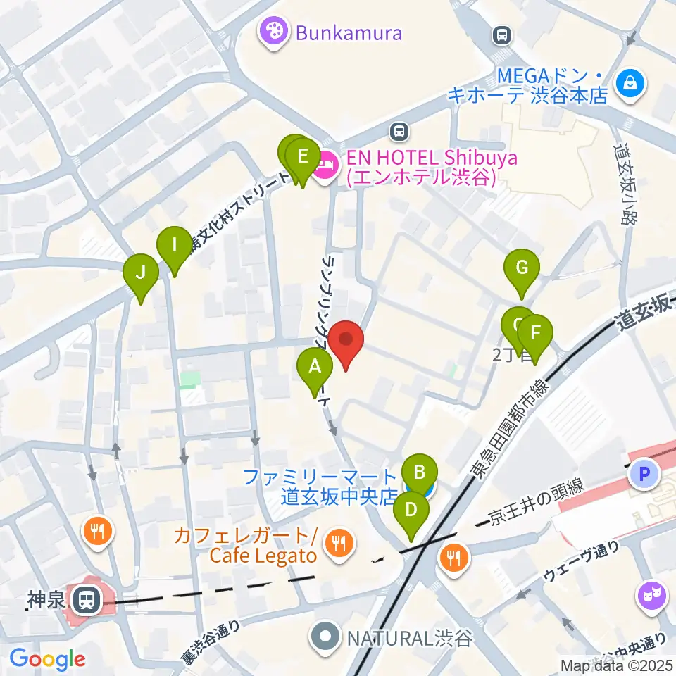渋谷Spotify O-EAST周辺のコンビニエンスストア一覧地図