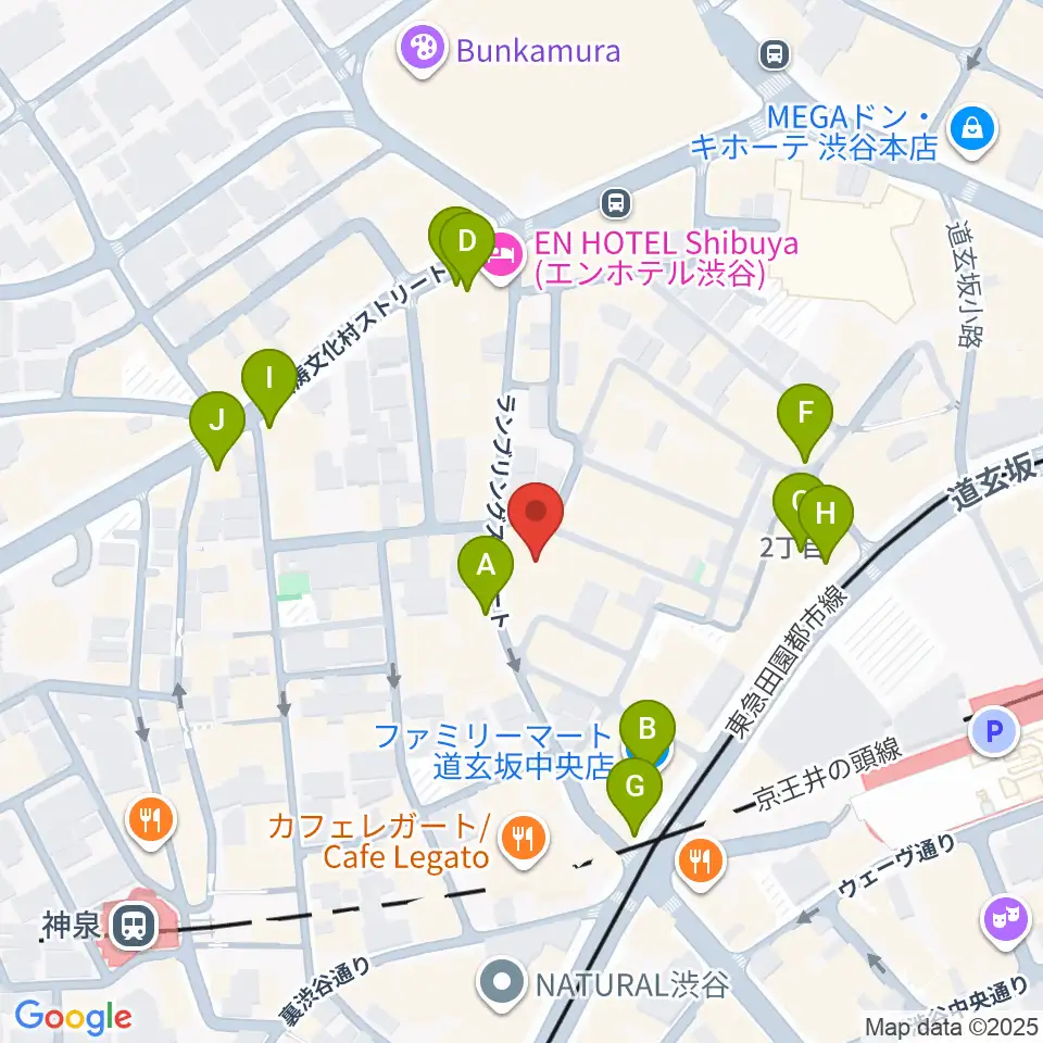 渋谷Spotify O-Crest 周辺のコンビニエンスストア一覧地図