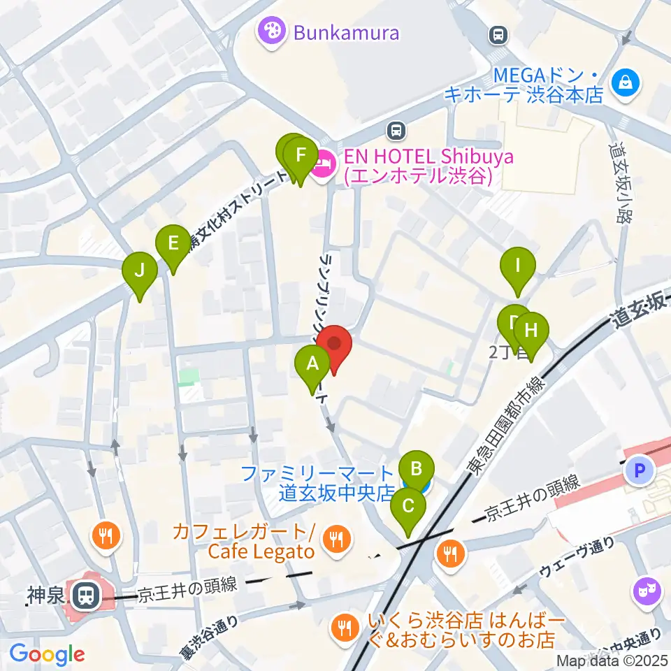 渋谷duo MUSIC EXCHANGE周辺のコンビニエンスストア一覧地図