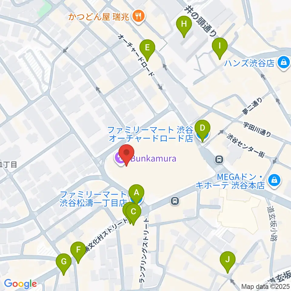 Bunkamuraオーチャードホール周辺のコンビニエンスストア一覧地図