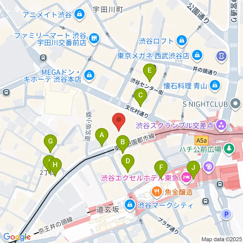 渋谷プレジャープレジャー周辺のコンビニエンスストア一覧地図