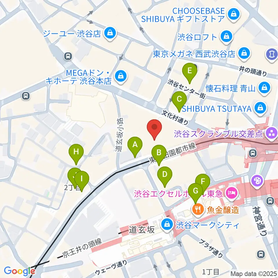 渋谷プレジャープレジャー周辺のコンビニエンスストア一覧地図