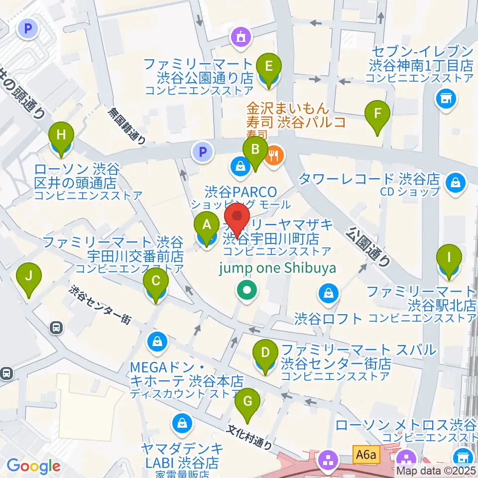 渋谷WWW WWW X周辺のコンビニエンスストア一覧地図