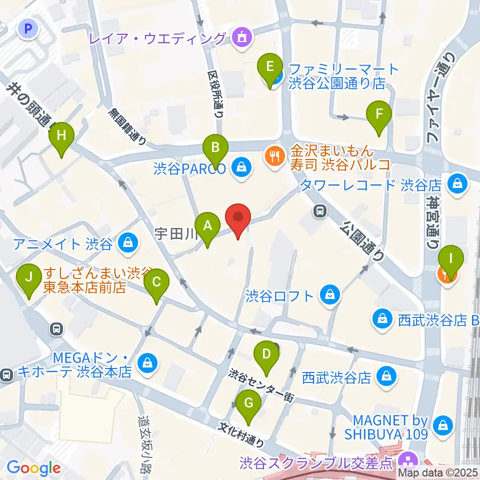 渋谷WWW WWW X周辺のコンビニエンスストア一覧地図